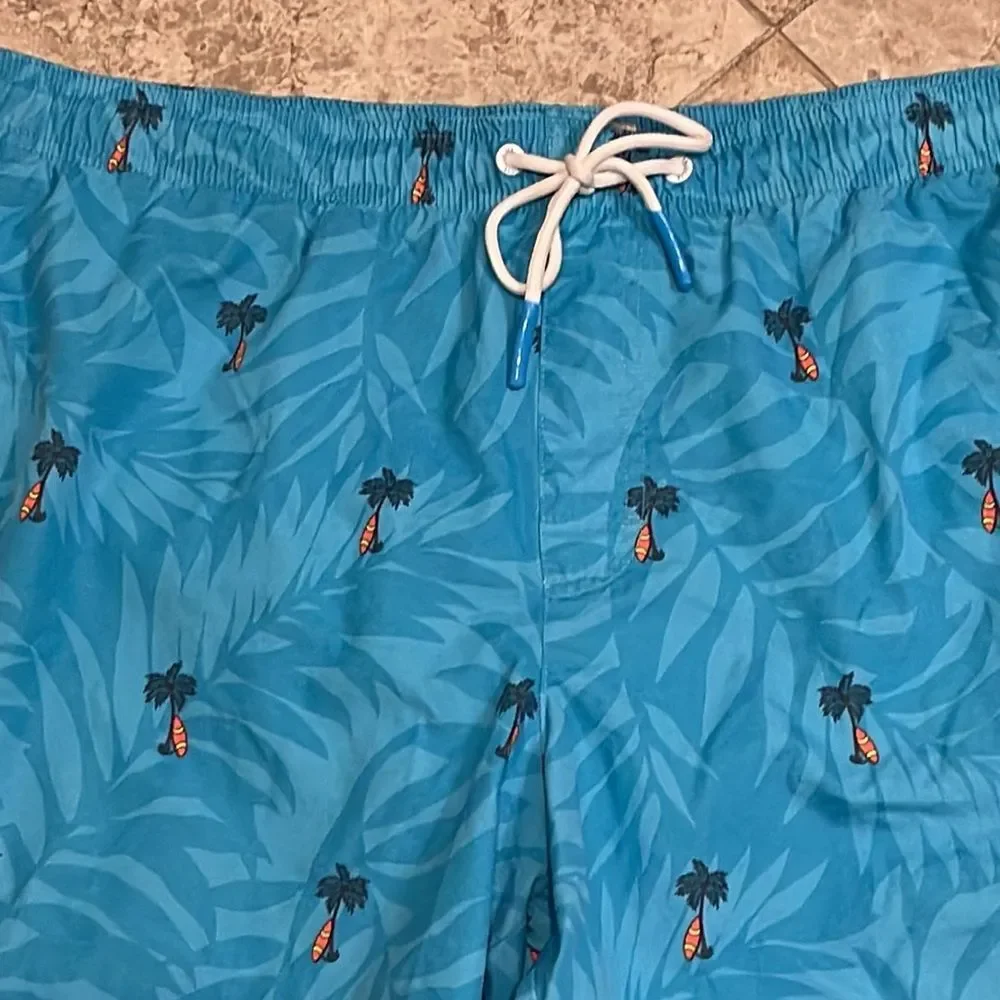 American Eagle AEO Palm Tree Swim Trunks Blue XL
